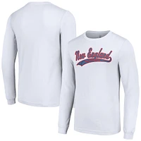 Men's Starter White New England Patriots Tailsweep Long Sleeve T-Shirt