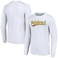 Men's Starter White Pittsburgh Steelers Tailsweep Long Sleeve T-Shirt