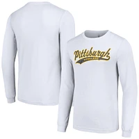 Men's Starter White Pittsburgh Steelers Tailsweep Long Sleeve T-Shirt