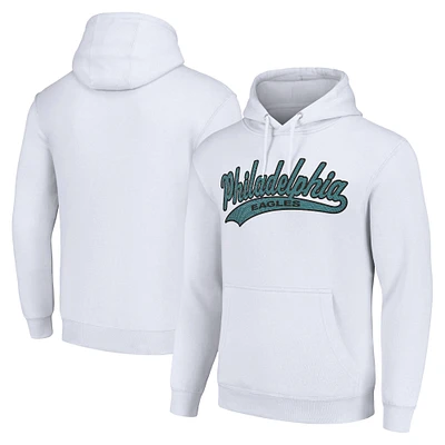 Unisex Starter White Philadelphia Eagles Tailsweep Pullover Hoodie