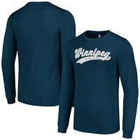 Men's Starter Navy Winnipeg Jets Tailsweep T-Shirt
