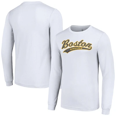 Men's Starter White Boston Bruins Tailsweep T-Shirt