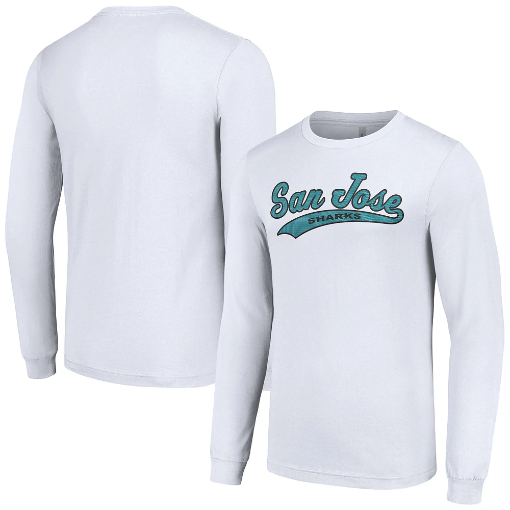 Men's Starter White San Jose Sharks Tailsweep T-Shirt