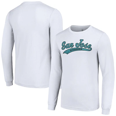 Men's Starter White San Jose Sharks Tailsweep T-Shirt