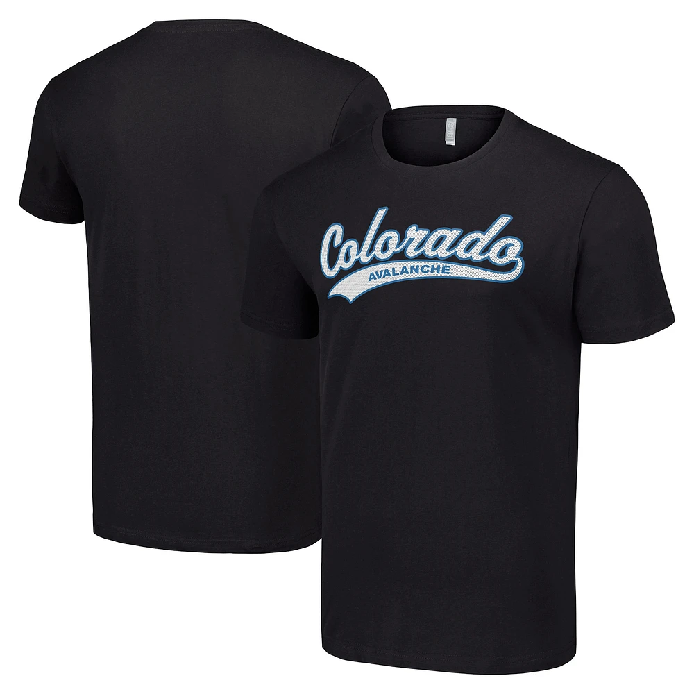 Men's Starter Black Colorado Avalanche Tailsweep T-Shirt