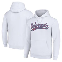 Men's Starter White Colorado Avalanche Tailsweep Fleece Tri-Blend Pullover Hoodie