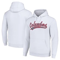 Men's Starter White Columbus Blue Jackets Tailsweep Fleece Tri-Blend Pullover Hoodie