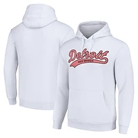 Men's Starter White Detroit Red Wings Tailsweep Fleece Tri-Blend Pullover Hoodie