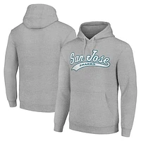 Men's Starter Heather Gray San Jose Sharks Tailsweep Fleece Tri-Blend Pullover Hoodie