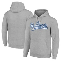 Men's Starter Heather Gray St. Louis Blues Tailsweep Fleece Tri-Blend Pullover Hoodie