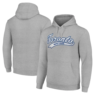 Men's Starter Heather Gray Toronto Maple Leafs Tailsweep Fleece Tri-Blend Pullover Hoodie