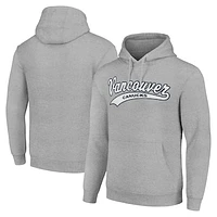 Men's Starter Heather Gray Vancouver Canucks Tailsweep Fleece Tri-Blend Pullover Hoodie