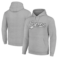Men's Starter Heather Gray Vegas Golden Knights Tailsweep Fleece Tri-Blend Pullover Hoodie