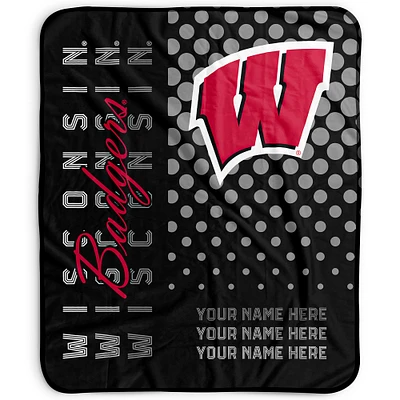 Pegasus Wisconsin Badgers 50" x 60" Dots Personalized Fleece Blanket