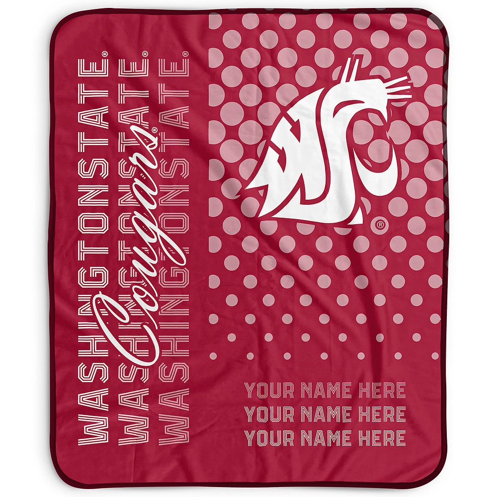 Pegasus Washington State Cougars 50" x 60" Dots Personalized Fleece Blanket