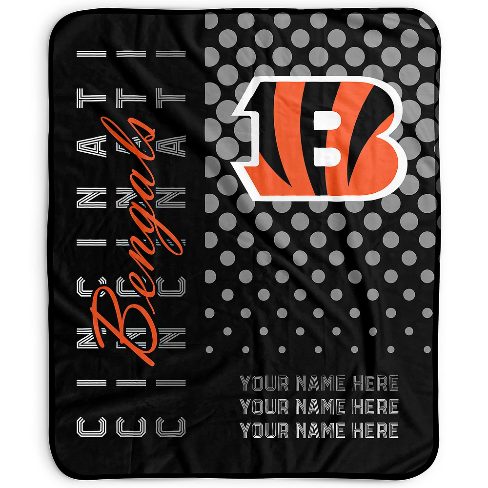 Pegasus Cincinnati Bengals 50" x 60" Dots Personalized Fleece Blanket