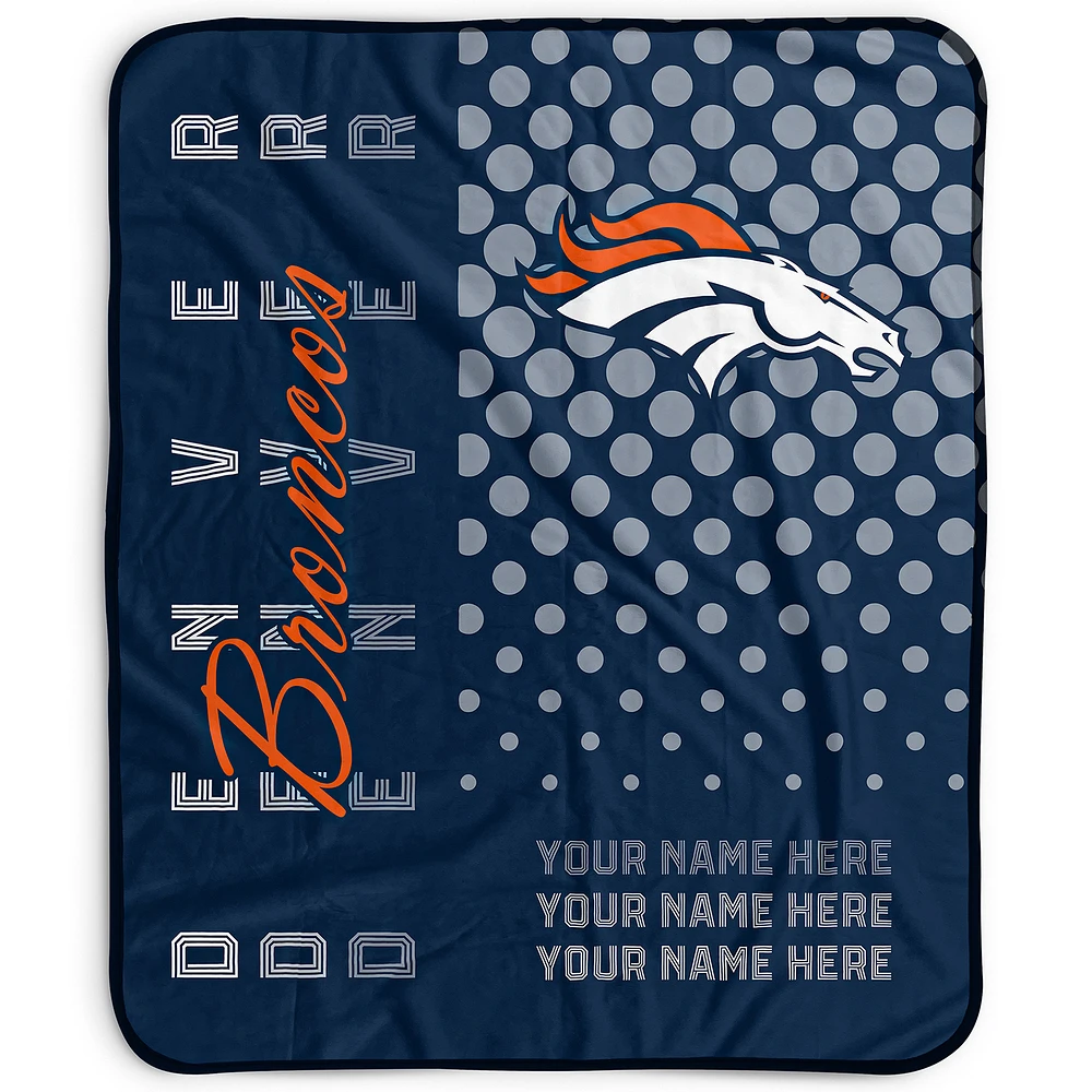 Pegasus Denver Broncos 50" x 60" Dots Personalized Fleece Blanket
