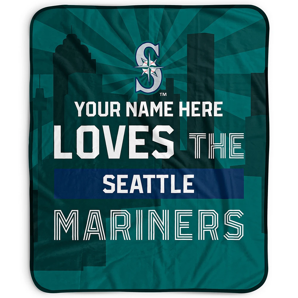 Pegasus Seattle Mariners 50" x 60" City Skyline Personalized Fleece Blanket
