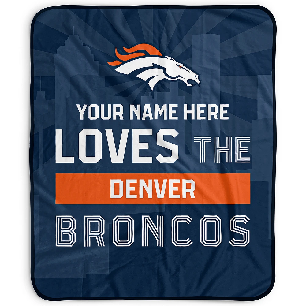 Pegasus Denver Broncos 50" x 60" City Skyline Personalized Fleece Blanket