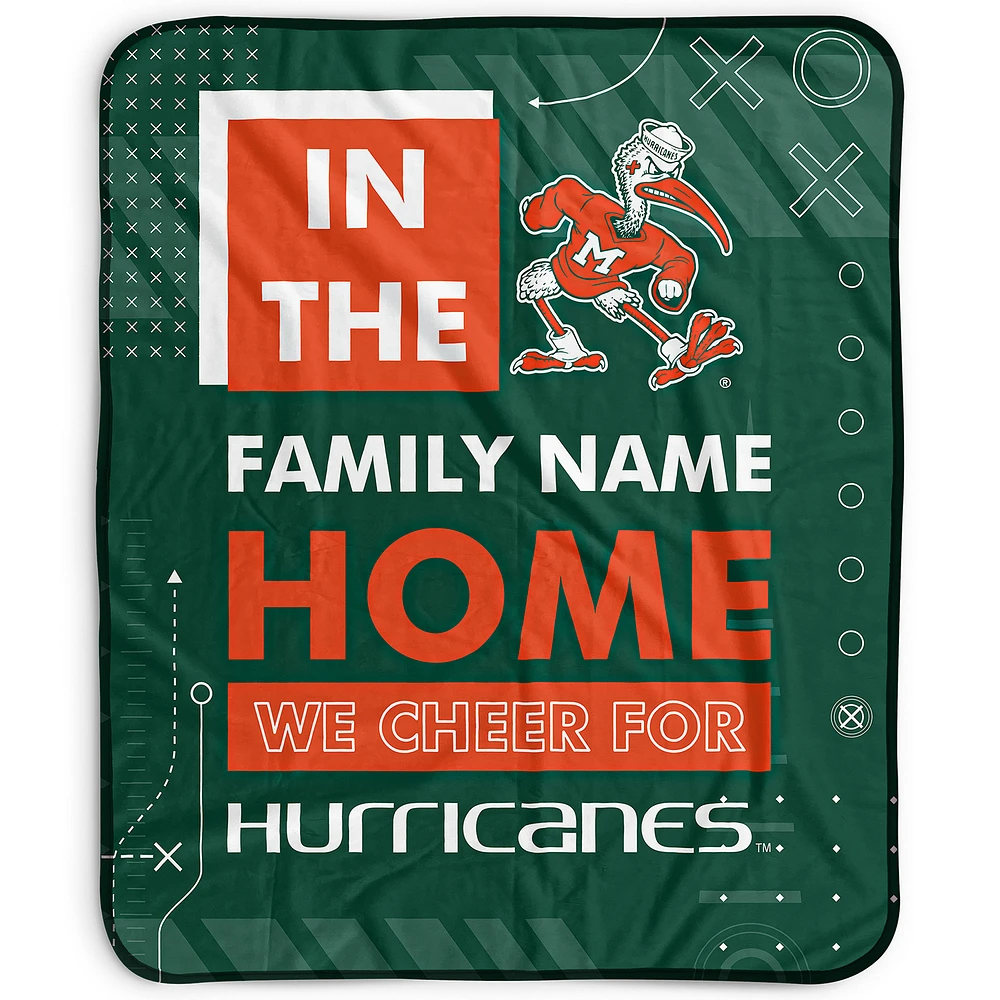 Pegasus Miami Hurricanes 50" x 60" "We Cheer" Personalized Fleece Blanket