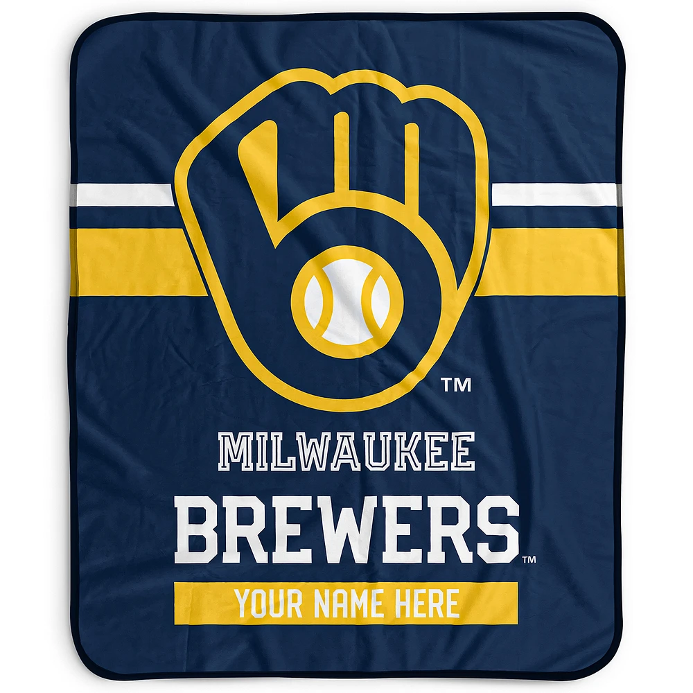 Pegasus Milwaukee Brewers 50" x 60" Stripes Personalized Fleece Blanket