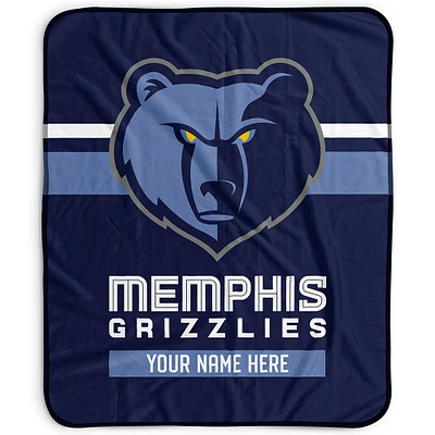 Pegasus Memphis Grizzlies 50" x 60" Stripes Personalized Fleece Blanket