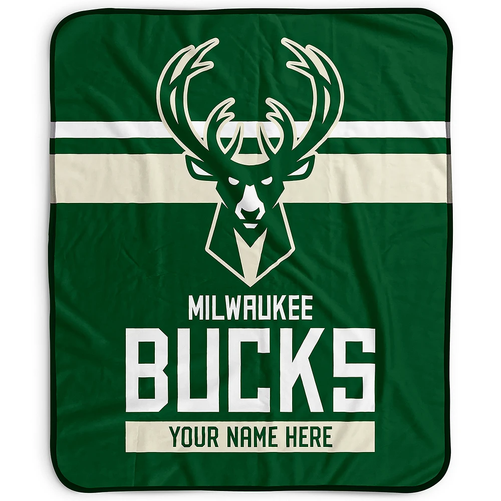 Pegasus Milwaukee Bucks 50" x 60" Stripes Personalized Fleece Blanket