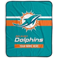Pegasus Miami Dolphins 50" x 60" Stripes Personalized Fleece Blanket