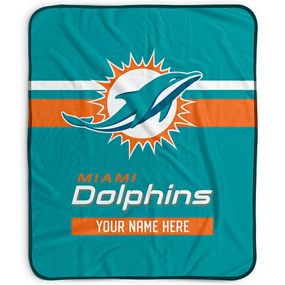 Pegasus Miami Dolphins 50" x 60" Stripes Personalized Fleece Blanket