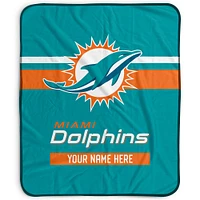 Pegasus Miami Dolphins 50" x 60" Stripes Personalized Fleece Blanket