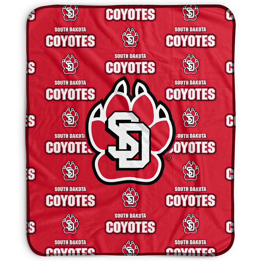 Pegasus South Dakota Coyotes 50" x 60" Repeat Wordmark Fleece Blanket