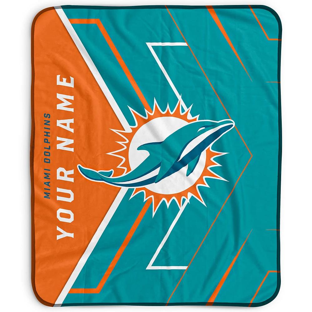 Pegasus Miami Dolphins 50" x 60" Arrow Personalized Fleece Blanket