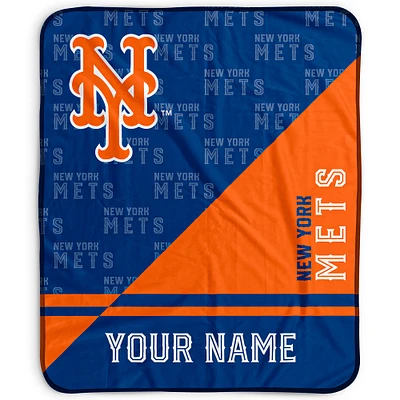Pegasus New York Mets 50" x 60" Split Wordmark Personalized Fleece Blanket