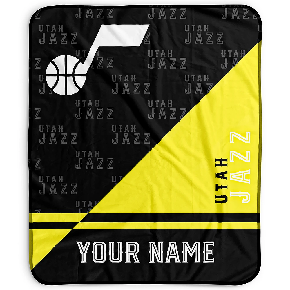 Pegasus Utah Jazz 50" x 60" Split Wordmark Personalized Fleece Blanket