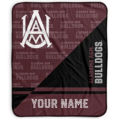 Pegasus Alabama A&M Bulldogs 50" x 60" Split Wordmark Personalized Fleece Blanket