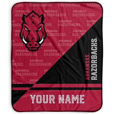 Pegasus Arkansas Razorbacks 50" x 60" Split Wordmark Personalized Fleece Blanket