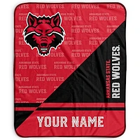 Pegasus Arkansas State Red Wolves 50" x 60" Split Wordmark Personalized Fleece Blanket