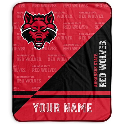 Pegasus Arkansas State Red Wolves 50" x 60" Split Wordmark Personalized Fleece Blanket