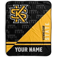 Pegasus Kennesaw State Owls 50" x 60" Split Wordmark Personalized Fleece Blanket