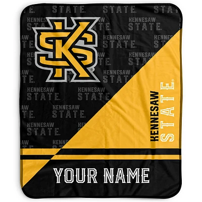 Pegasus Kennesaw State Owls 50" x 60" Split Wordmark Personalized Fleece Blanket