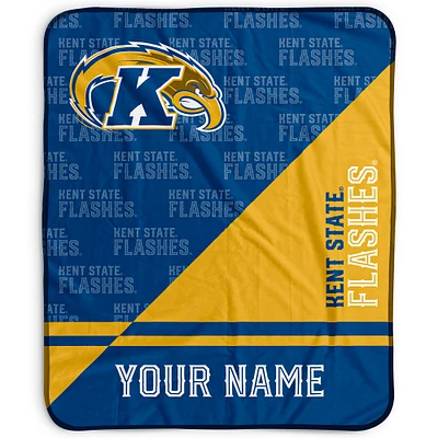 Pegasus Kent State Golden Flashes 50" x 60" Split Wordmark Personalized Fleece Blanket
