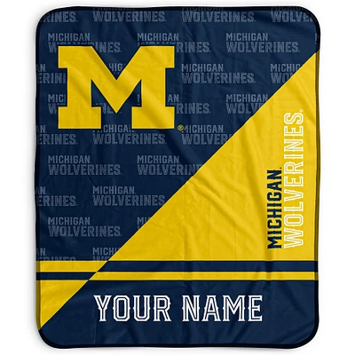 Pegasus Michigan Wolverines 50" x 60" Split Wordmark Personalized Fleece Blanket
