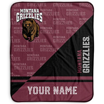 Pegasus Montana Grizzlies 50" x 60" Split Wordmark Personalized Fleece Blanket