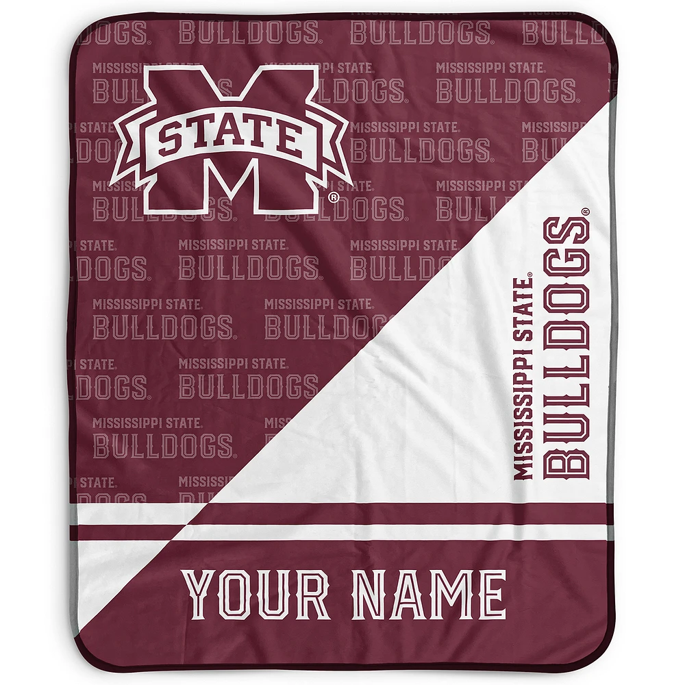 Pegasus Mississippi State Bulldogs 50" x 60" Split Wordmark Personalized Fleece Blanket