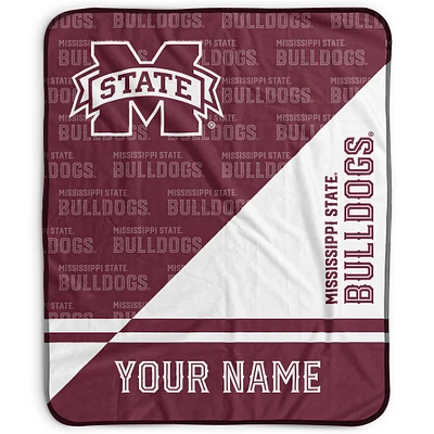 Pegasus Mississippi State Bulldogs 50" x 60" Split Wordmark Personalized Fleece Blanket