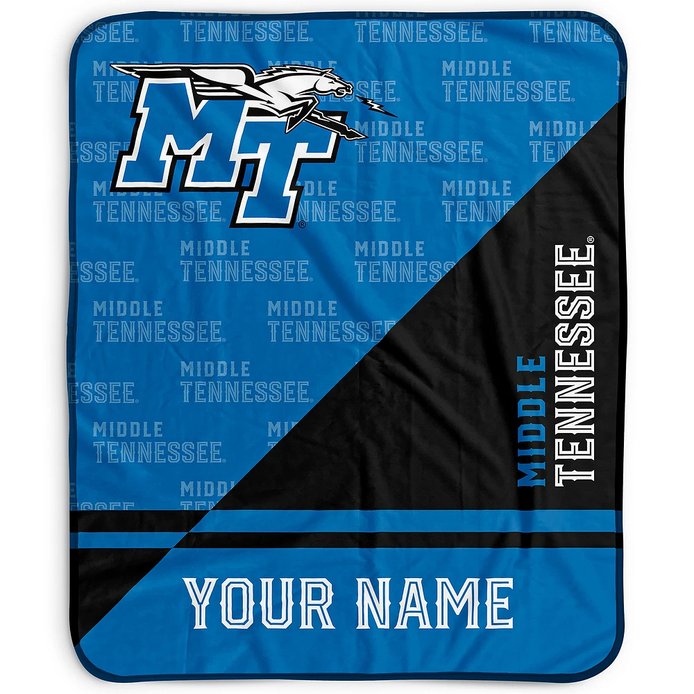 Pegasus Middle Tennessee State University Lightning 50" x 60" Split Wordmark Personalized Fleece Blanket