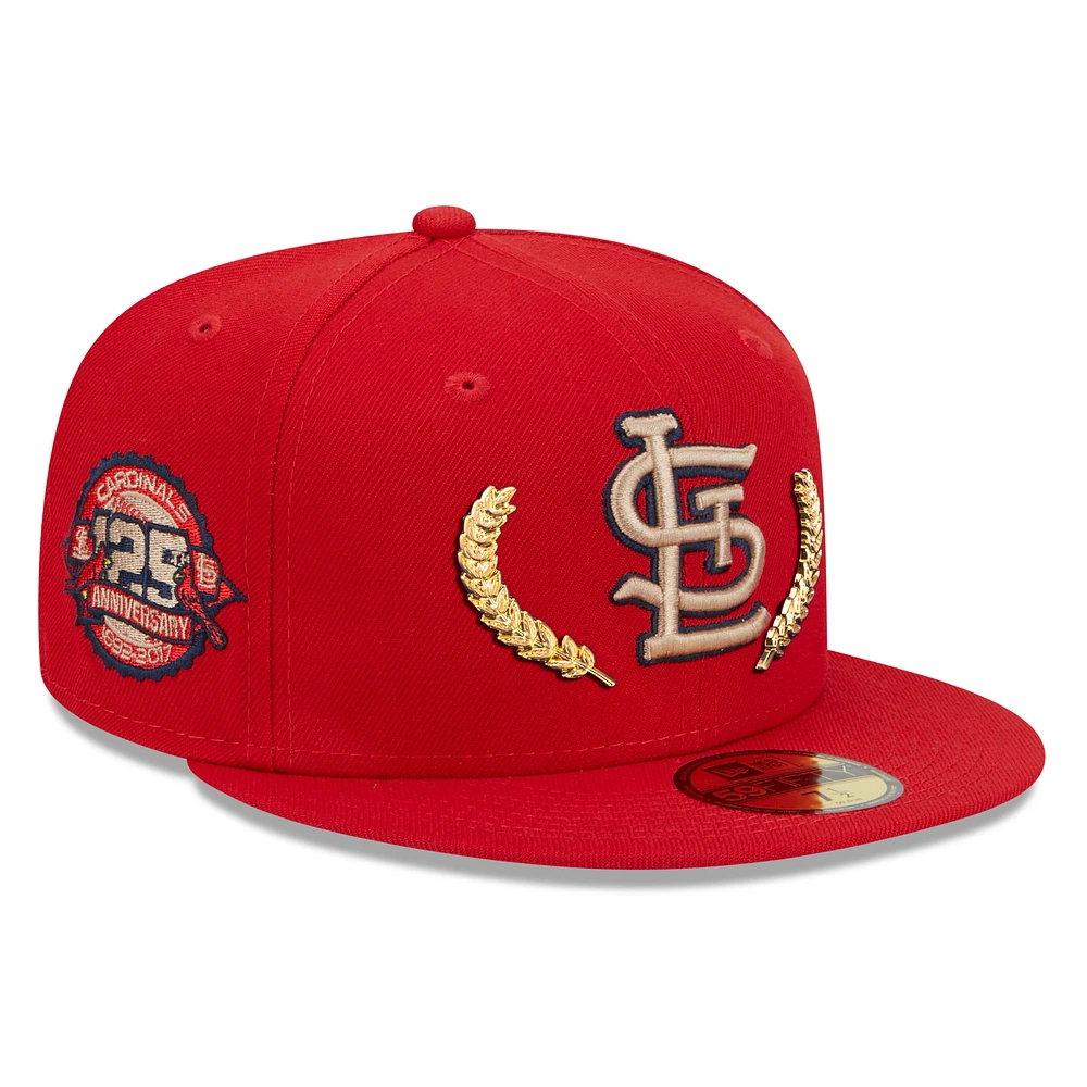 Men's New Era Red St. Louis Cardinals  Gold Leaf 59FIFTY Fitted Hat