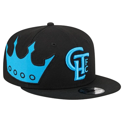 Men's New Era Black Charlotte FC Jumbo 9FIFTY Snapback Hat