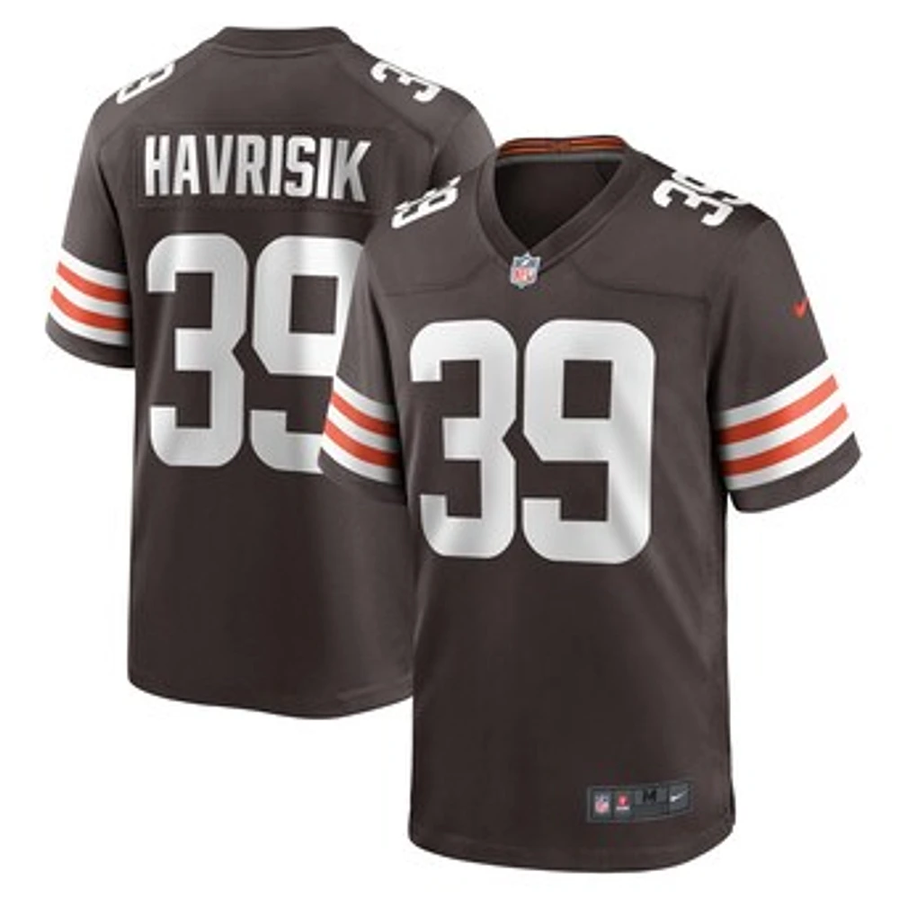 Men's Nike Lucas Havrisik  Brown Cleveland Browns Team Game Jersey