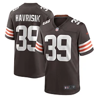 Men's Nike Lucas Havrisik  Brown Cleveland Browns Team Game Jersey